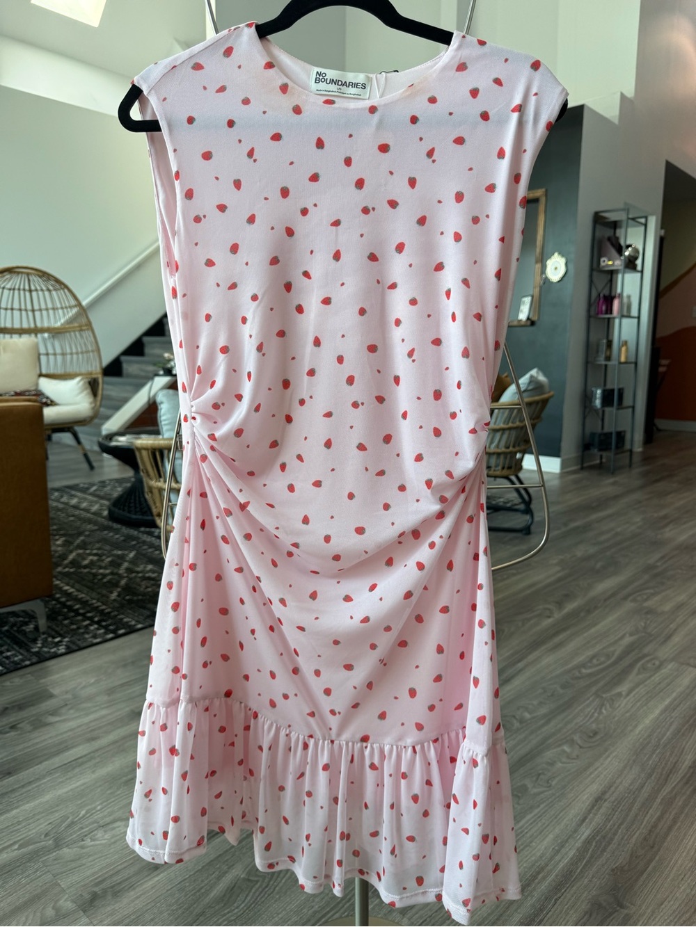 Baby pink sheer dress with strawberries 🍓